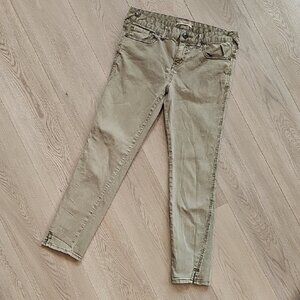 Free People Y2K Low Rise Light Army Green Skinny Jeans sz 28